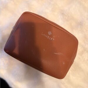 Women's Leather Cosmetic Pouch in Brown